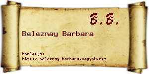 Beleznay Barbara névjegykártya